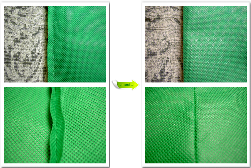 不織布バッグ縫製方法の写真