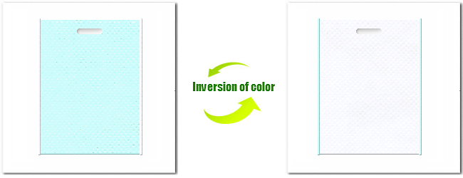 不織布小判抜き袋：Ｎｏ．３０水色とＮｏ.１５ホワイトの組み合わせ