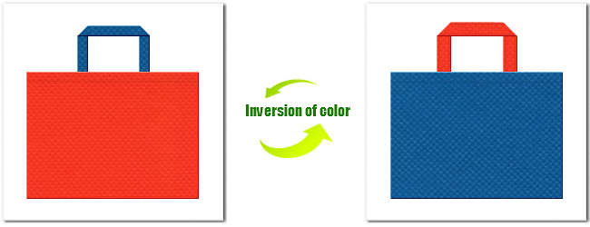 不織布No.１オレンジと不織布No.２８スポルトブルーの組み合わせ