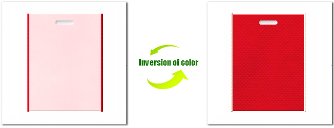 不織布小判抜き袋：Ｎｏ．２６ライトピンクとＮｏ.３５ワインレッドの組み合わせ