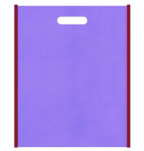 不織布小判抜き袋　メインカラーエンジ色とサブカラー薄紫色の色反転
