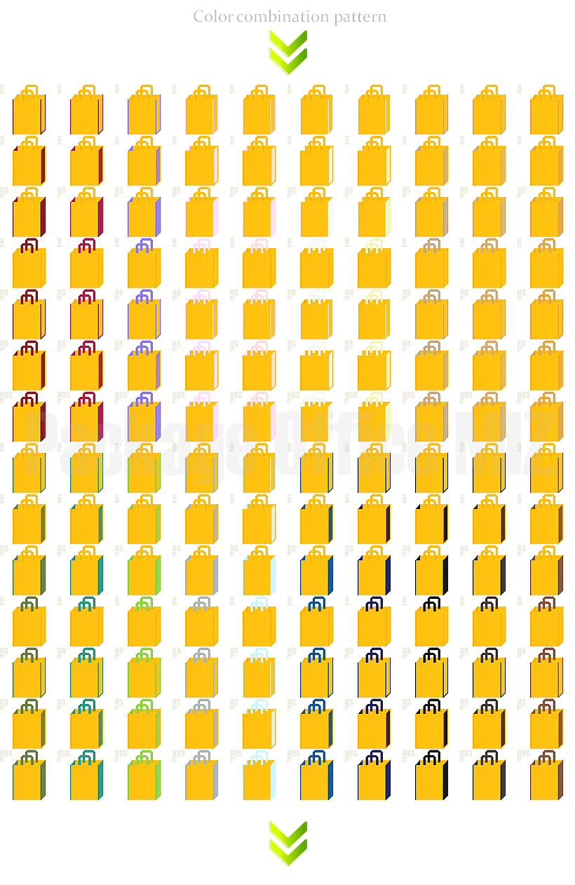 黄色の不織布バッグカラーシミュレーション198例の掲載ページ