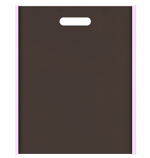夜桜イメージにお奨めの不織布小判抜き袋デザイン：メインカラーこげ茶色、サブカラー明るめのピンク色