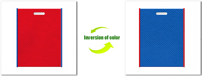 不織布小判抜き袋：Ｎｏ．３５ワインレッドとＮｏ.２２スカイブルーの組み合わせ