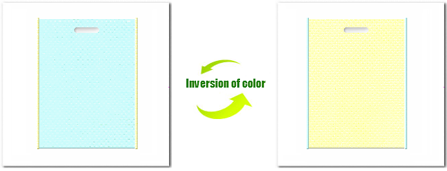 不織布小判抜き袋：Ｎｏ．３０水色とクリームイエローの組み合わせ