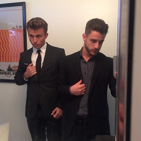 2015.6.1 Heading to the Love & Mercy premiere with @kennywormald who plays young Dennis Wilson in the film! 🏄
