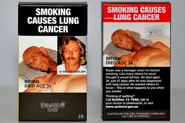 Images tirées d'un paquet de cigarette. 