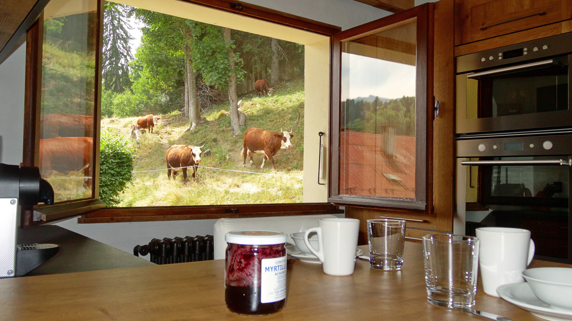 The kitchen fully- Fresh milk for the breakfast...