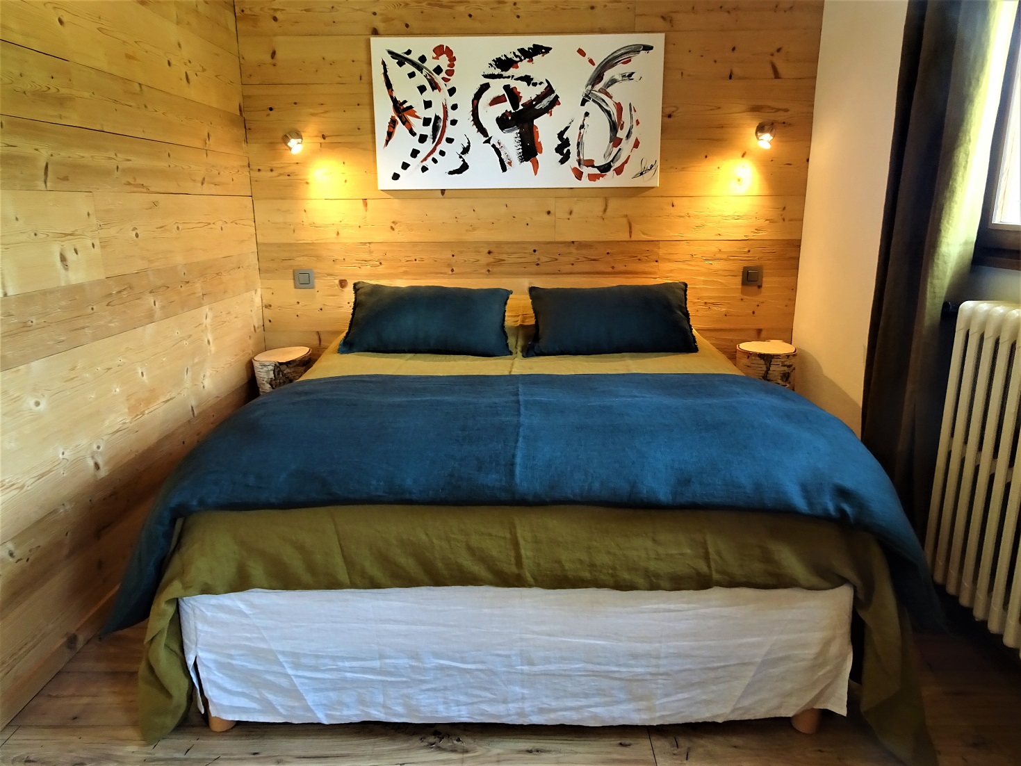 Appartement à louer à Megève - La chambre 2 ambiance cosy et bois