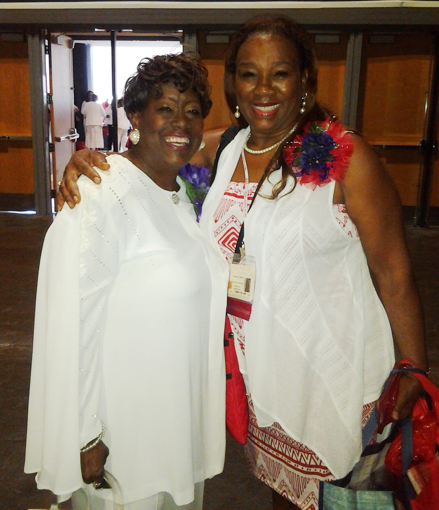 Soror Veronica E. Watts donning her African Violet corsage with Madam President Paulette Walker at the Southern Regional Conference 