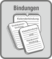 Im Druckladen Erlangen - bieten wir Ihnen verschiede Bindearten - Drahtkammbindung, Klebebindung und Hardcoverbindung, vom losen Blattwerk bis zur Abschlussarbeiten, wir bieten die richtig Bindung.