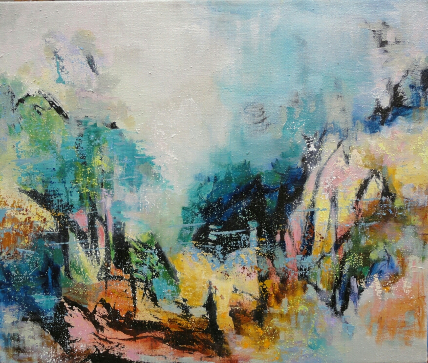 Returning home III, 50 x 70, mixed media on linen / private collection 