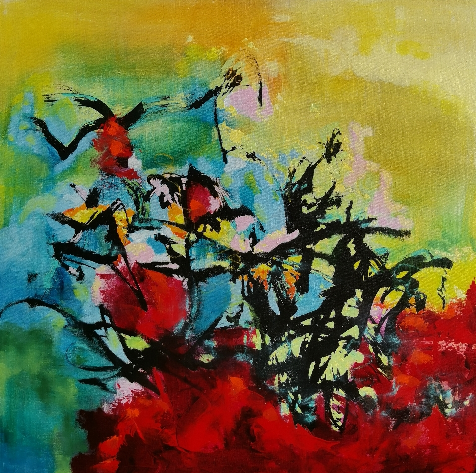 Ohdake, アザミ, Thistle, 100 x 100 / available from the artist 