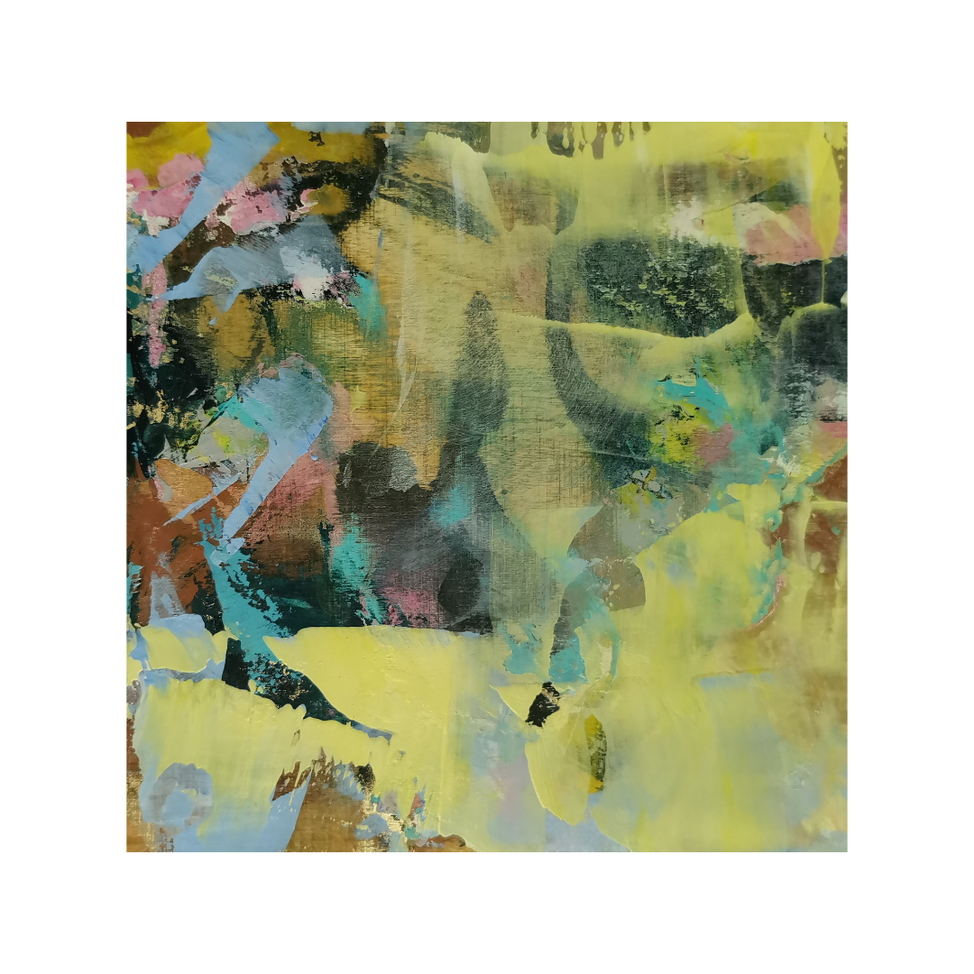 Daydreaming, 20 x 20, mixed media on plywood /available 
