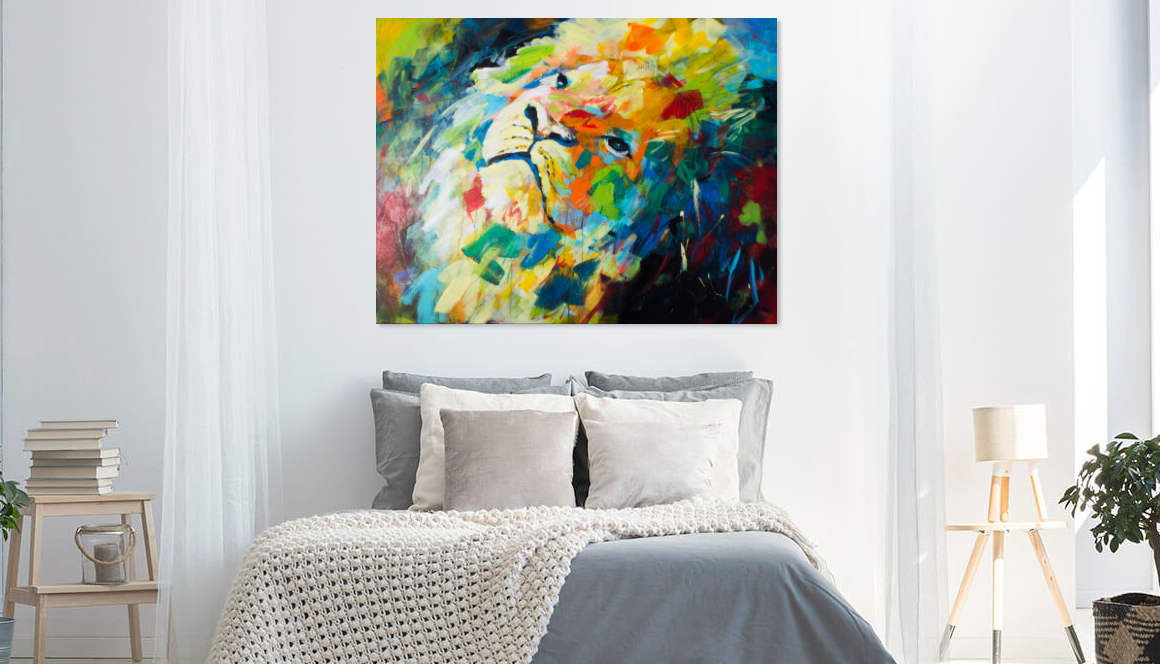 Gemälde Löwe Bild Kunst Tier Kunst kaufen Kunstwerk Acrylgemälde Katrein Seybold