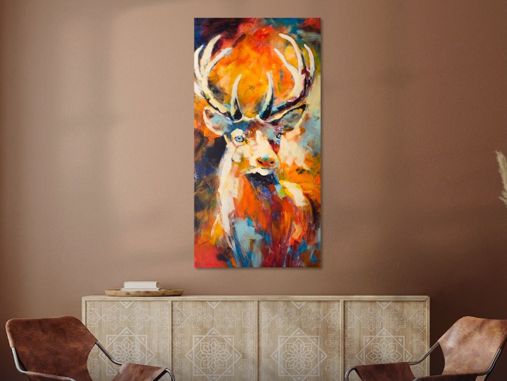 Gemälde Hirsch Bild Kunst Tier Kunst kaufen Kunstwerk Acrylgemälde Katrein Seybold
