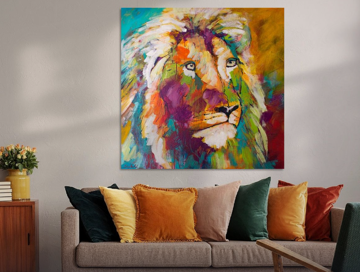 Gemälde Löwe Bild Kunst Tier Kunst kaufen Kunstwerk Acrylgemälde Katrein Seybold