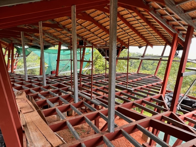 July 2023 - the inner walls are prepared: in the back of the house we will have the storage