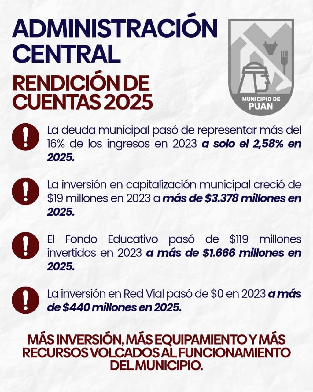 El Ejecutivo Municipal se pone a disposición del Honorable Concejo Deliberante en el marco del tratamiento de la rendición de cuentas 2025