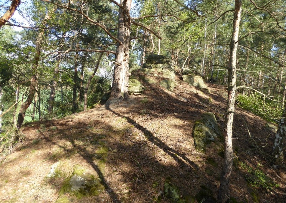 Das ist ein Blick von Westen aus über die Stufen empor