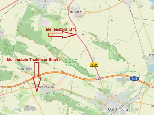 An diesen beide Orten findet man die alten Meilensteine