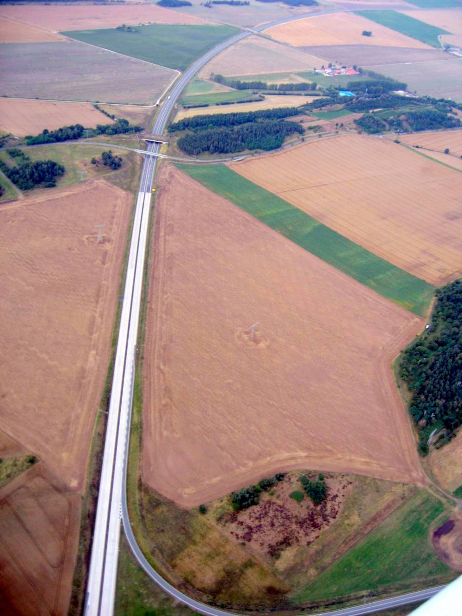 Blick entlang der B6 Richtung Nordosten