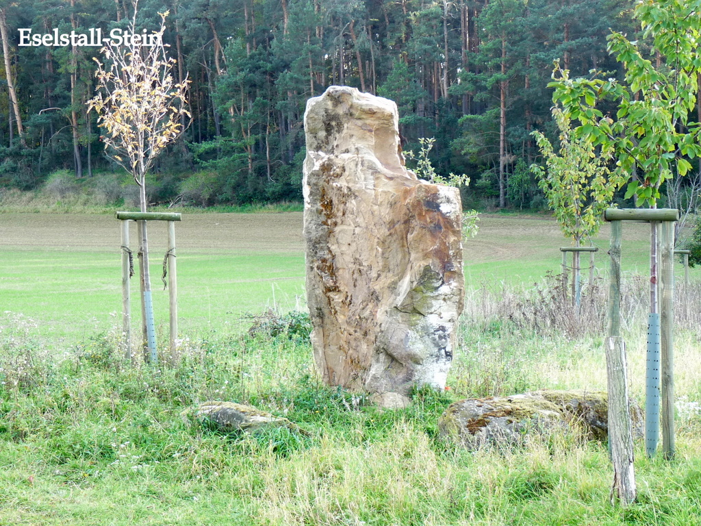 Der Eselstallstein beim Eselstall, der Rennbahn, dem Scharfenberg und Galgenberg