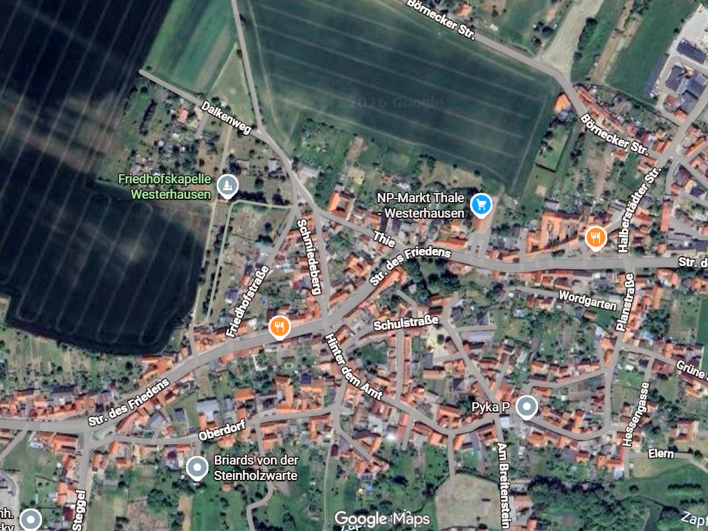 Das ist eine Luftbildaufnahme von Google Maps