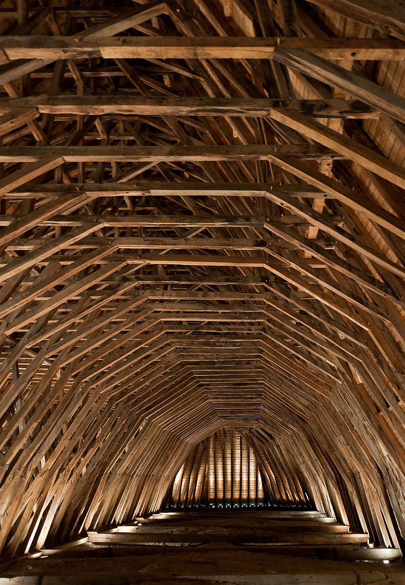 Charpente de l'église Saint-Girons à Monein, construite par les cagots.