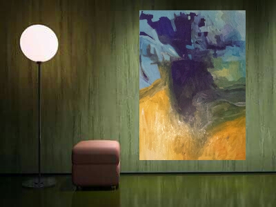 Abstrakte Kunst gelb blau grün Serpil Sögüt Krefeld