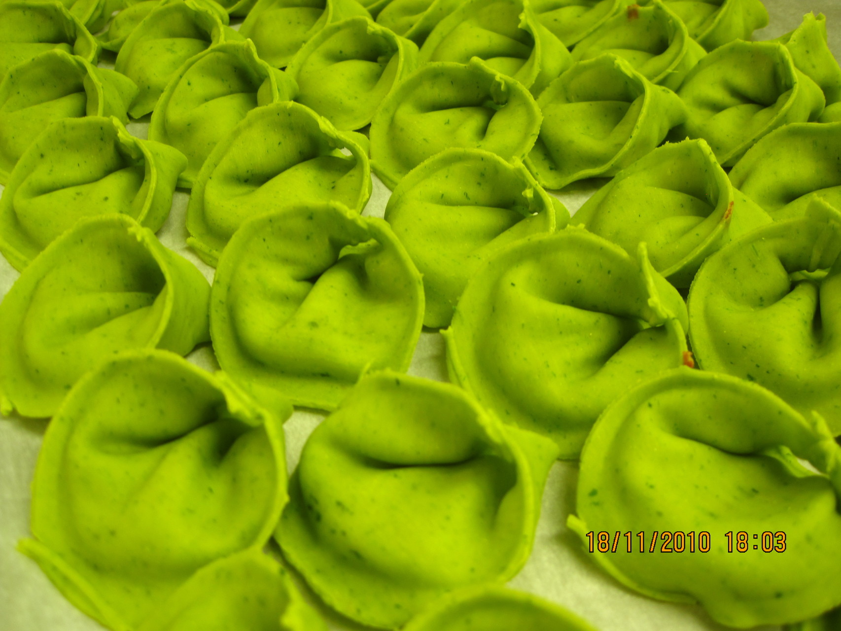 Green Ravioli with ricotta