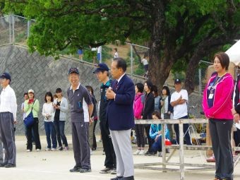 名島校区子ども会親善ソフトボール・ドッジボール大会開会式風景