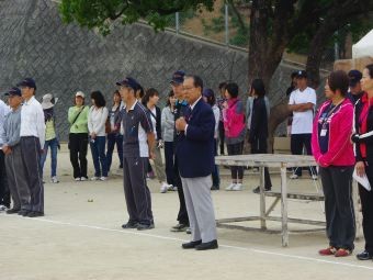 名島校区子ども会親善ソフトボール・ドッジボール大会開会式風景