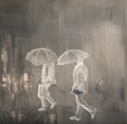 RAINY DAY SERIE II, ACRYL AUF LEINWAND, 50X50