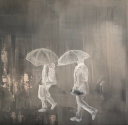 RAINY DAY SERIE II, ACRYL AUF LEINWAND, 50X50 VERKAUFT