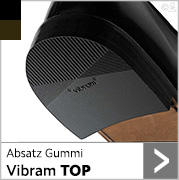 Absatz Gummi Vibram Top in schwarz und dunkelbraun