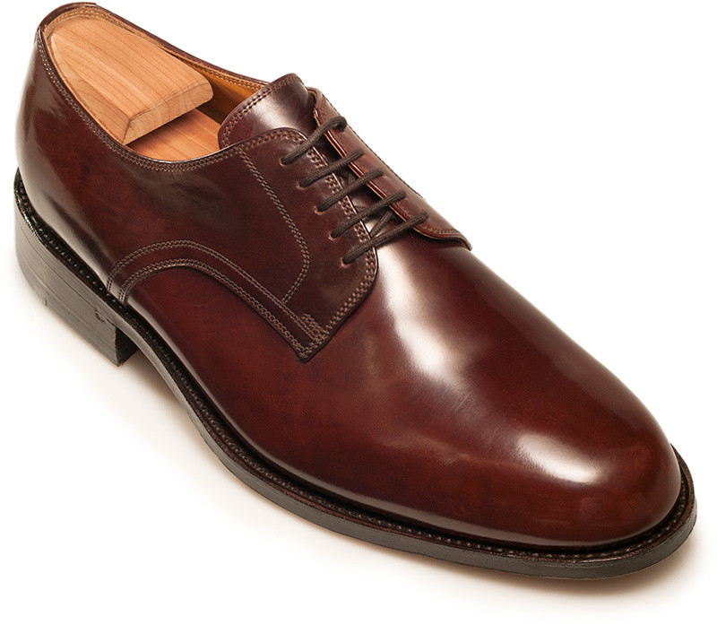 Plain Derby, Cordovan Oxblood #8 mit Wasserpolitur