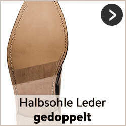 Halbsohle Leder genäht für getragene rahmengenähte Schuhe