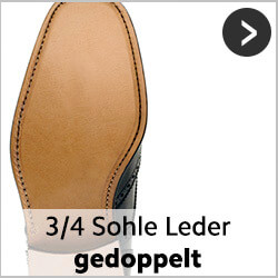 3/4 Sohle Leder genäht für getragene rahmengenähte Schuhe