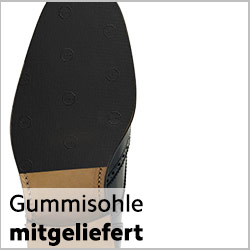 Mitgelieferte Gummisohle auf rahmengenähten Schuh anbringen lassen