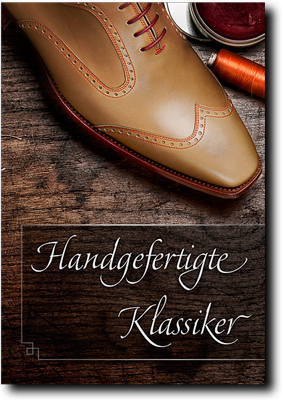 Titelseite unseres Maßschuh Kataloges mit klassischen, zeitlosen Schuhmodellen