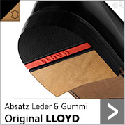Absatz Leder & Gummi Original LLOYD mit schwarzem Gummi und roter Intarsie