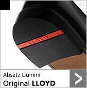 Absatz Original LLOYD mit schwarzem Gummi und roter Intarsie