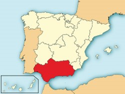 Localisation de l'Andalousie