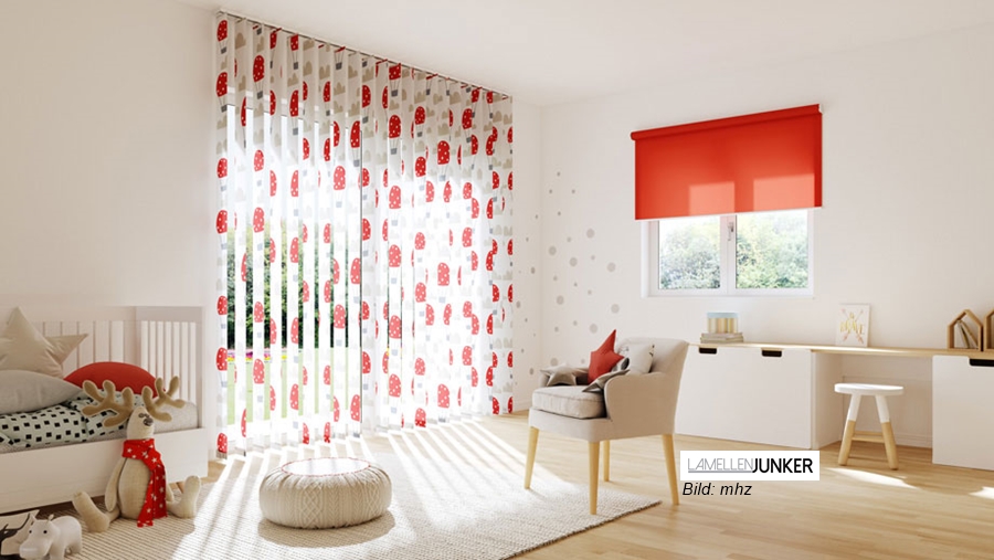 mhz Lamellenvorhang für Kinderzimmer, Design-Lamellen in Wunschfarben bei Lamellen Junker