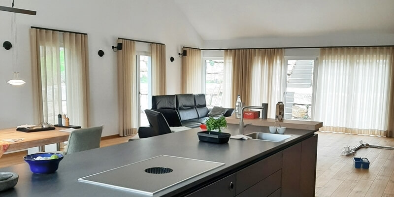 Gardinen nach Maß für ein Wohnzimmer im Main-Kinzig-Kreis
