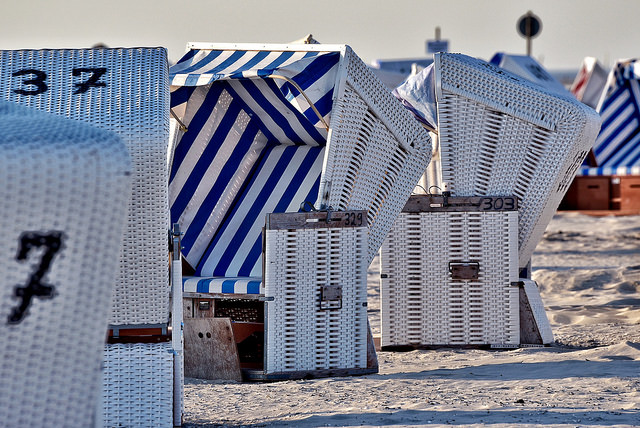 Die Strandkörbe laden schon im Frühjahr ein die ersten Sonnenstrahlen zu genießen