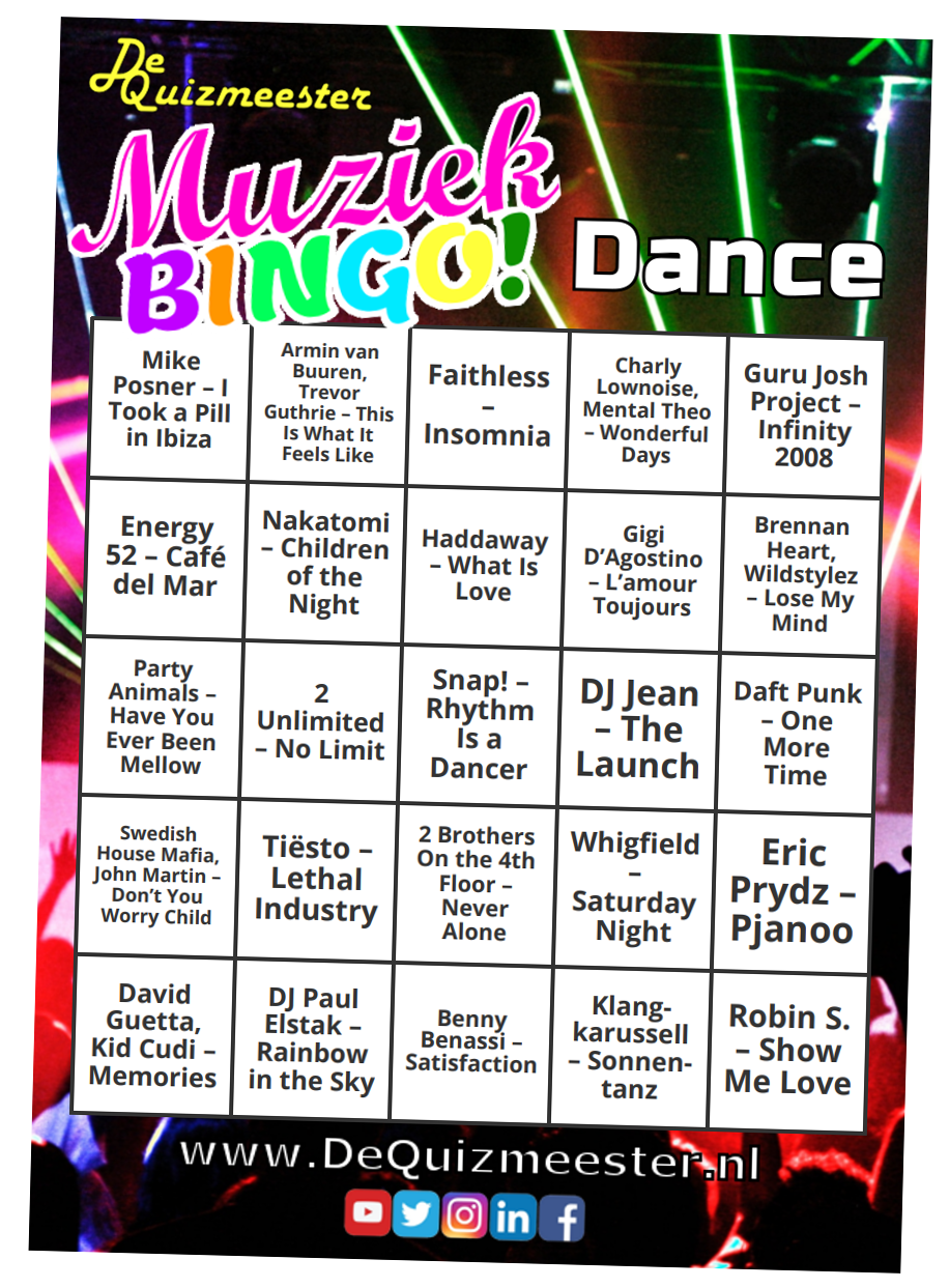 Muziekbingo Dance classics