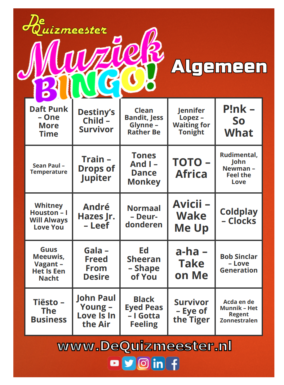 Muziekbingo Algemeen