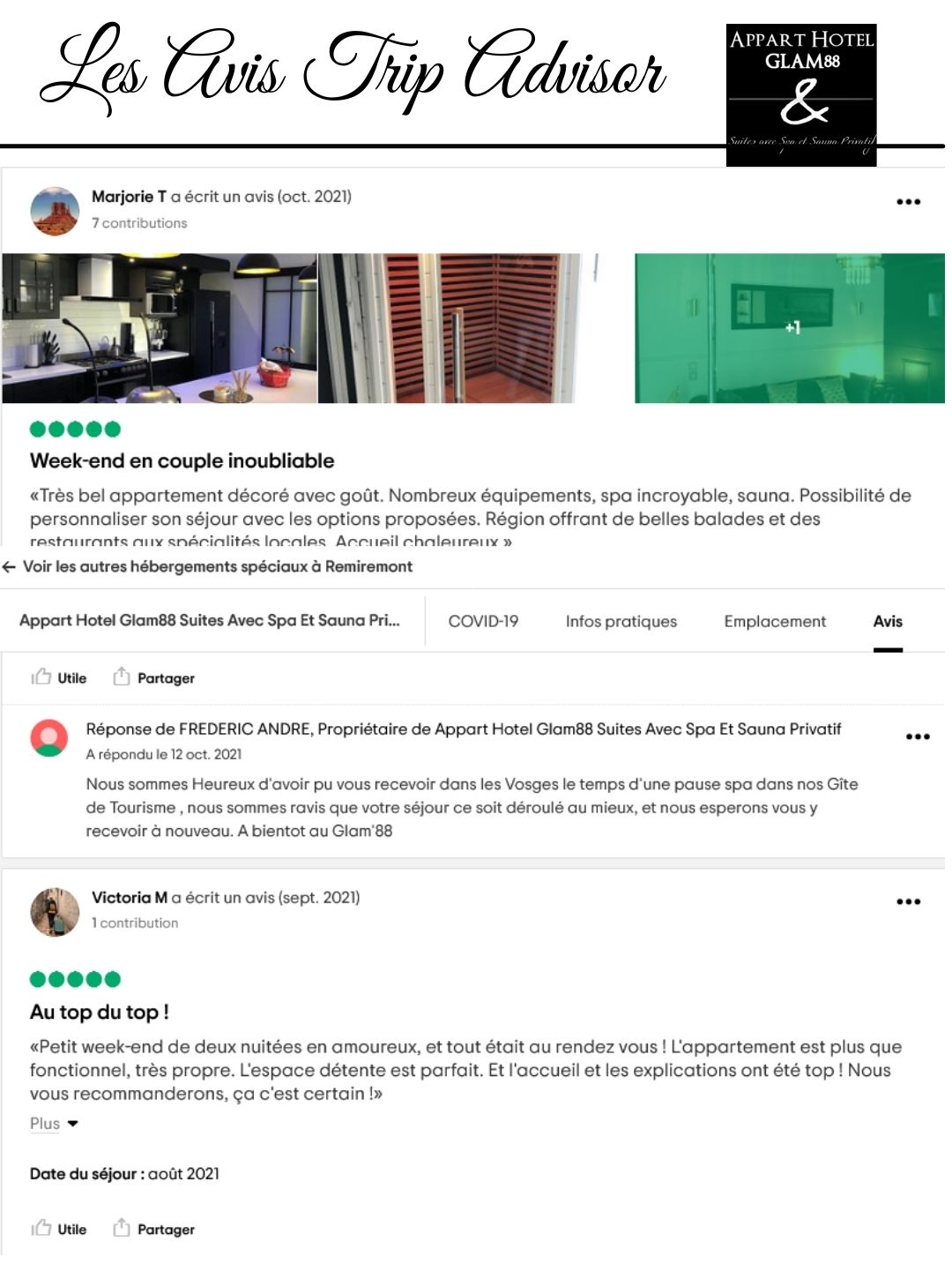Avis 5/5 Trip Advisor vacance